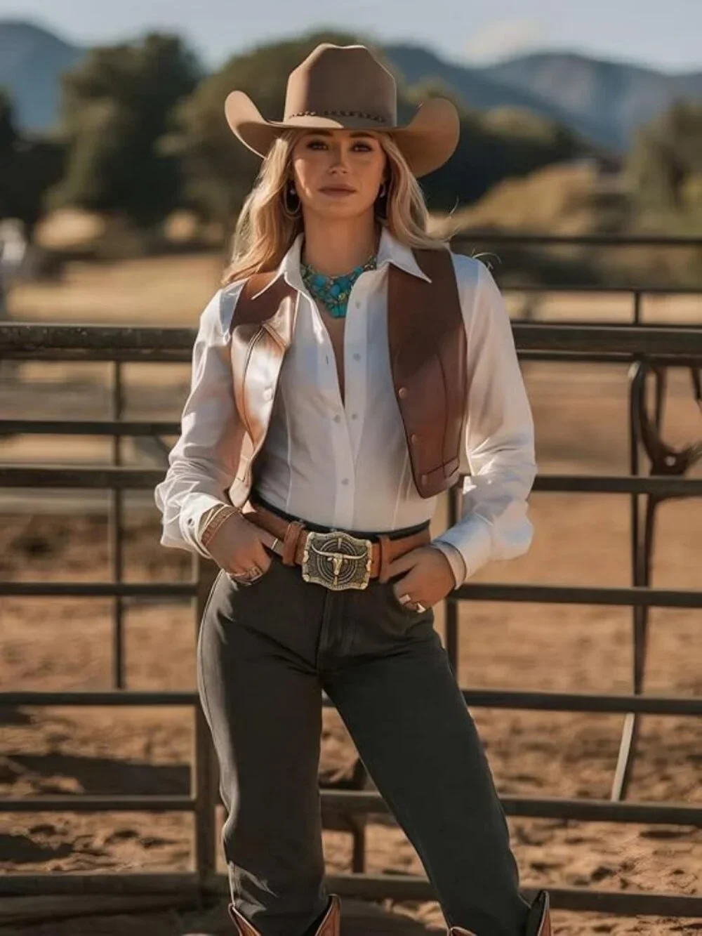 Western Cowboy Belt for Men – Big Longhorn Bull Buckle